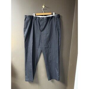 Haggar Mens 42x30 Wrinkle Free Dress Pants Charcoal Gray Flat Front Stretch